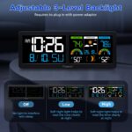 Geevon Weather Station Wireless Indoor Outdoor Thermometer, HD Color Display Digital Temperature Humidity Monitor with Barometer, Comfort Indicator, and Adjustable Backlight